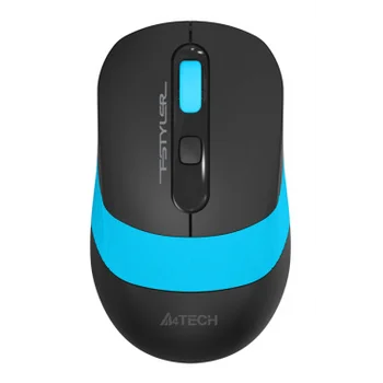 Мышь A4Tech Fstyler FG10S черный/синий оптическая (2000dpi) silent беспроводная USB для ноутбука (4but)